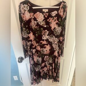 LOFT Long Sleeve Floral Dress